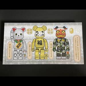 BE@RBRICK BAPE 招き猫 銀メッキ 達磨 金メッキ 獅子舞 100% & 400% 6体セット ベアブリック メディコムトイ エイプ BAPE APE