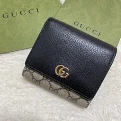 GUCCI　グッチ　折り財布　バイカラー　ブラック　美品‼️