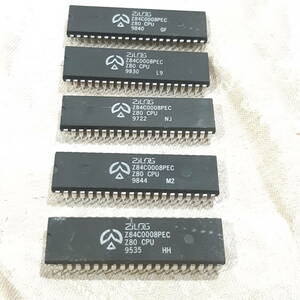 新品・未使用品 ZILOG 　Z80-CPU×5個セット IC ビンテージCPU Z84C0006PEC 84C0006 6Mhz　DIP-40　送料140円～