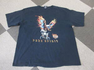 ハーレーダビッドソン 両面プリント Tシャツ XXL 黒 メキシコ製 00s イーグル Freespirit Cancun モーターサイクル バイク Harley-Davidson