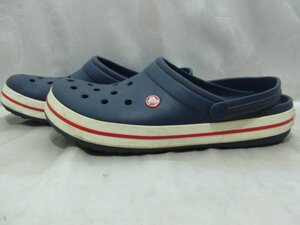 crocs クロックス サンダル　ライン　11016　m11　クロックバンド　 サイズ m11 ネイビー系　紺　赤　白 シューズ