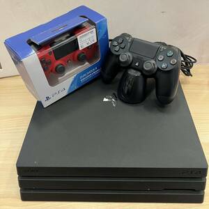 西542 SONY ソニー PlayStation CUH-7000B ブラック プレステ4 本体 ワイヤレスコントローラー 充電器 セット まとめ売り