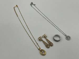 ∞.綺麗【ニナリッチ スワロフスキー ブランド ネックレス 指輪 リング イヤリング ４点セット アクセサリー まとめ】OK10374.16403.16566