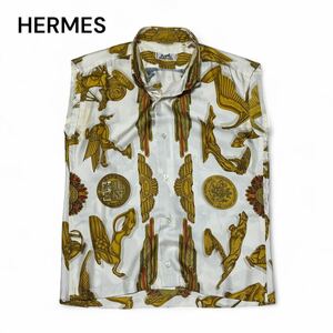 HERMES エルメス LES PARURES DU VENT 風の装いノースリーブ 39