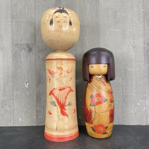 創作こけし 2点 全日本こけしコンクール 通産大臣賞受賞 卯三郎こけし 約25cm 鳴子 桜井昭二 約35.5cm 伝統工芸/59631