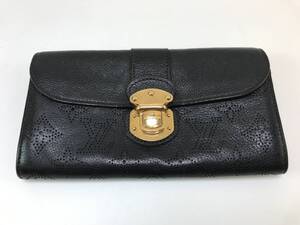 【LOUIS VUITTON】ルイヴィトン『マヒナ ポルトフォイユ イリス』ノワール M58163 金金具 二つ折り長財布 黒 ♯158356-53