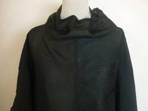 即決,夏紗帯&黒絽,着物リメイクポンチョ透けコート大きいサイズ