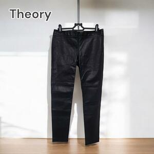 【1点限り】Theory セオリー スキニーパンツ シープレザー ブラック