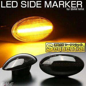 BMW MINI LED サイドマーカー シーケンシャル ウインカー R50 R53 R52 ミニ ワン クーパー クーパーS コンバーチブル スモークレンズ F-554