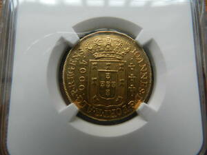 ☆本物保証　MS61　ポルトガル領ブラジル金貨　4,000レイス　1810年☆
