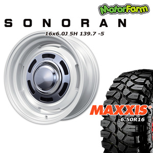 SONORAN オフホワイト 16×6.0J/5H -5 マキシス クリーピークローラー 6.50/R16 4本セット