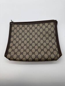 Y07045　　GUCCI オールドグッチ ヴィンテージ GG柄 セカンドバッグ クラッチバッグ ブラウン系 