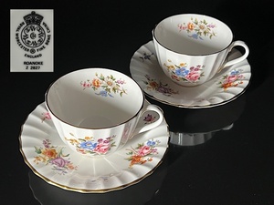 【瑞】ロイヤルウースター ROYAL WORCESTER ROANOKE カップ＆ソーサー２客セット