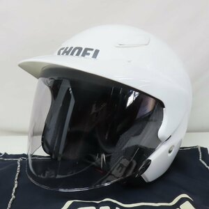 【中古美品】SHOEI ショウエイ J-STREAM Jストリーム ジェットヘルメット XLサイズ ホワイト バイク 二輪 オートバイ ポリヘル スクーター