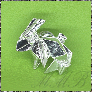 [BROOCH] Lapel Pin Silver Origami Rabbit ジャケット スーツ襟PINS シルバー ラビット 兎 おりがみ ウサギ 折り紙 うさぎ ブローチピン 