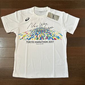 未使用品 東京マラソン 2017 参加記念Tシャツ Size M アシックス asics