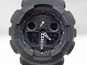 【CASIO G‐SHOCK】GA-100 腕時計 クォーツ 20BAR メンズ ブラック 中古