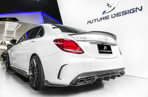 【FUTURE DESIGN 正規品】BENZ ベンツ W205 Cクラス セダン リアバンパー用 サイドスカート リップスポイラー AMG C250 C300 C400 C43 C63