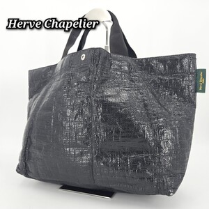 ☆美品☆ Herve Chapelier ハンドバッグ ビーチバッグ エコバッグ 黒 ビニール 