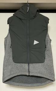 アンドワンダー andwander ツイル フリース ベスト TWILL FLEECE VEST PRIMALOFTプリマロフト パーテックス PERTEX サイズ3 ダウン 登山