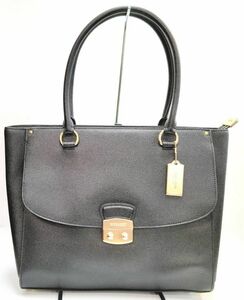 AS39-y01 美品 COACH コーチ トートバッグ ブラック ゴールド金具 F48629 レディースバッグ レザー 箱付き ハンドバッグ 通勤用 同梱不可