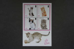 外国切手：（英国海外領土）モントセラト切手 「かわいい子猫」 4面ｍ/ｓ 未使用