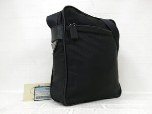 ◆超美品◆PRADA プラダ◆メンズ◆ナイロン サフィアーノ レザー 本革◆ショルダー バッグ◆ブラック シルバー金具◆イタリア製◆A9364