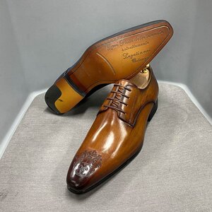 XX-OLY- F87-C9 BROWN /職人手作り 46サイズ28.cm程度 【新品未使用】 高品質 人気新品 メンズ シューズ ビジネスシューズ 職人手作り 本