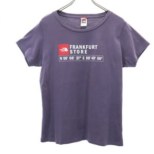 ザノースフェイス プリント 半袖 アウトドア Tシャツ L ネイビー系 THE NORTH FACE レディース