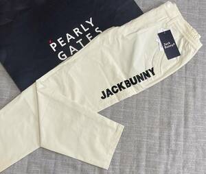 新品 パーリーゲイツ ジャックバニー サイドLOGOツイルテーパードパンツ(6)サイズLL/白 PEARLY GATES JACK BUNNY