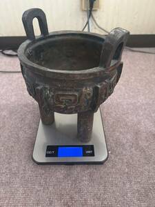 香炉　銅製品　三つ足香炉　時代物　中国　レトロ　昭和