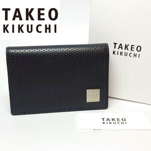 【新品未使用】タケオキクチ 名刺入れ/カードケース10080122 クロ