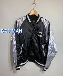 訳ありBAD MAN バットマン黒銀スカジャン: L☆TS-384