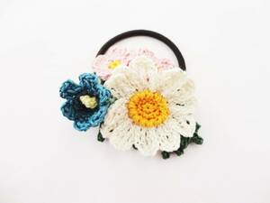 お花のヘアゴム⑬*レース編み*ハンドメイド*963∵再販∵