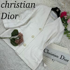 Y28 Christian Dior クリスチャンディオール レディース 女性 婦人服 ノーカラージャケット レーヨン シルク アイボリー M