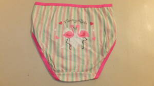 ★Flamingo Kiss★フラミンゴストライプパンツ新品下着プリントショーツGirls Underwear 165平置き26Cm縦24Cm(腰囲85-93Cm）パンティ