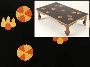 【琴》送料無料 木製漆器 高台寺蒔絵梨地足平卓 幅45×28.5cm KX314