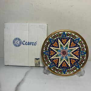 ロ2410-3110 Cearco スペイン製 飾皿 プレート 金彩 直径約17.5cm 元箱あり 未使用品 60サイズ発送予定