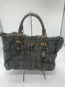 @ PRADA プラダ　ギャザー TESSUTO GAUFRE ハンドバッグ ショルダーバッグ 2WAY BN2805