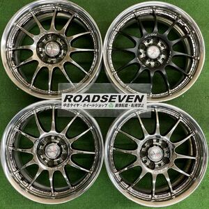 ☆WORKワーク戦XSAイクサ17インチ☆17×7J+45/114.3/5Hハブ径約70㍉中古☆1本外リム歪み1本内リム歪み塗膜剥がれジャンク4本SET送料無料