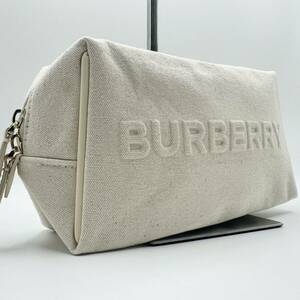 ■1円■新品未使用■BURBERRY バーバリーセカンドバッグ クラッチ ハンド ロゴポーチ ビジネス メンズ レザー 本革 ホワイト 