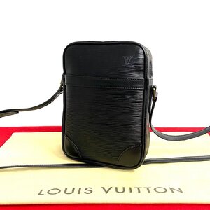 極 美品 袋付 LOUIS VUITTON ルイヴィトン ヴィンテージ ダヌーヴ エピ レザー 本革 ショルダーバッグ ポシェット ブラック ノワール nd5-7