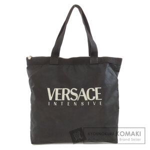 VERSACE ヴェルサーチ ロゴ トートバッグ ナイロン素材 レディース 中古