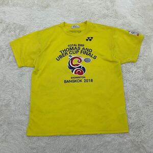 YT2808 YONEX ヨネックス バドミントン トマス杯ユーバー杯 2018 記念Tシャツ Mサイズ 半袖 イエロー タイ バンコク オフィシャル 吸汗速乾