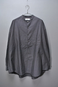 Graphpaper Oxford Oversized Band Collar Shirt グラフペーパー オックスフォード オーバーサイズ バンドカラーシャツ グレー/F