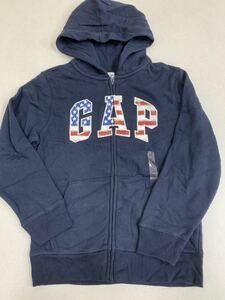 ■ＧＡＰ■新品■ロゴパーカー■１３０■紺■星条旗■USA■ギャップ■ジップアップ■人気のタイプ■22■1-1