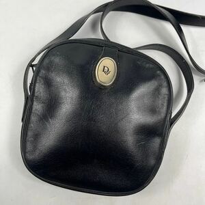 1円〜【入手困難品】 Christian Dior クリスチャンディオール ショルダーバッグ 斜め掛け ブラック 黒 レザー クロスボディバッグ 鞄