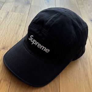 【人気】Supreme Washed Chino Twill Camp Cap Black シュプリーム ウォッシュド チノ ツウィル キャンプ キャップ ブラック 黒