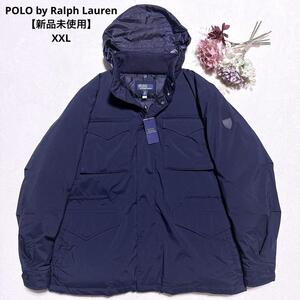 新品未使用タグ付き XXL【至高の逸品】ポロバイラルフローレン RalphLauren ダウンジャケット ボンバージャケット 2way 透湿防水 ネイビー