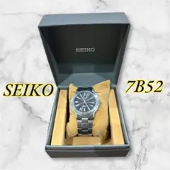 【SEIKO】 ソーラー腕時計 7B52-0AF0